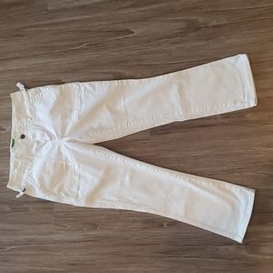 Anthropologie Utility Cropped Bootcut Pants in white size 26